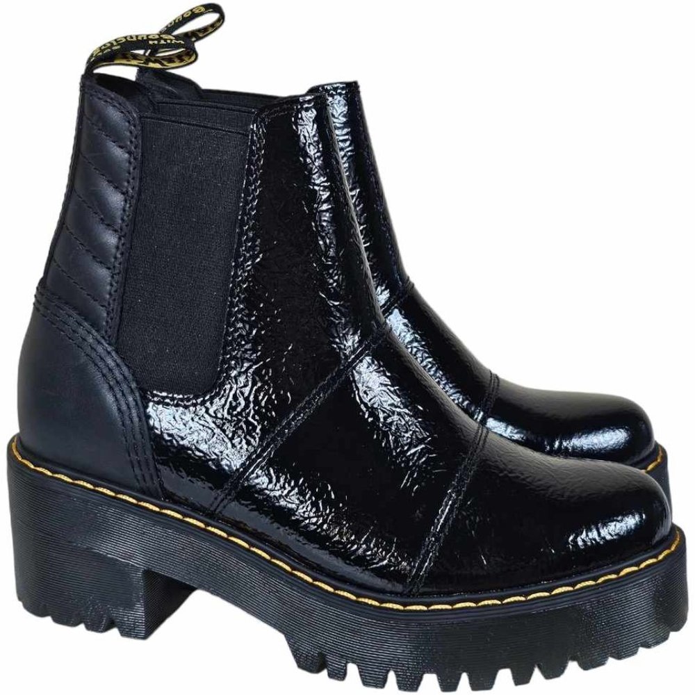 NEW Dr. Martens Black Patent Leather Chelsea Boots Rozalie Size 7 - Picture 14 of 14